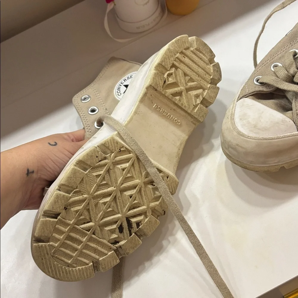Converse Beige High-Top Sneakers - Picture 2 of 2